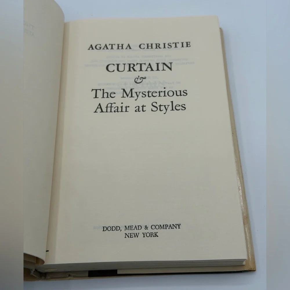 Curtain/The Mysterious Affair at Styles by Agatha Christie (1975, Hardcover)